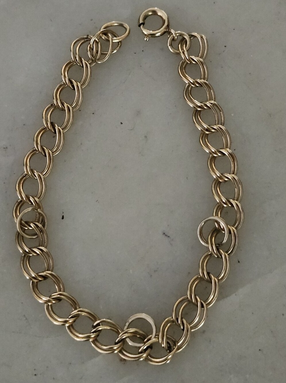 Stylish 12k Gold Filled Link Chain Bracelet - 7 Inches